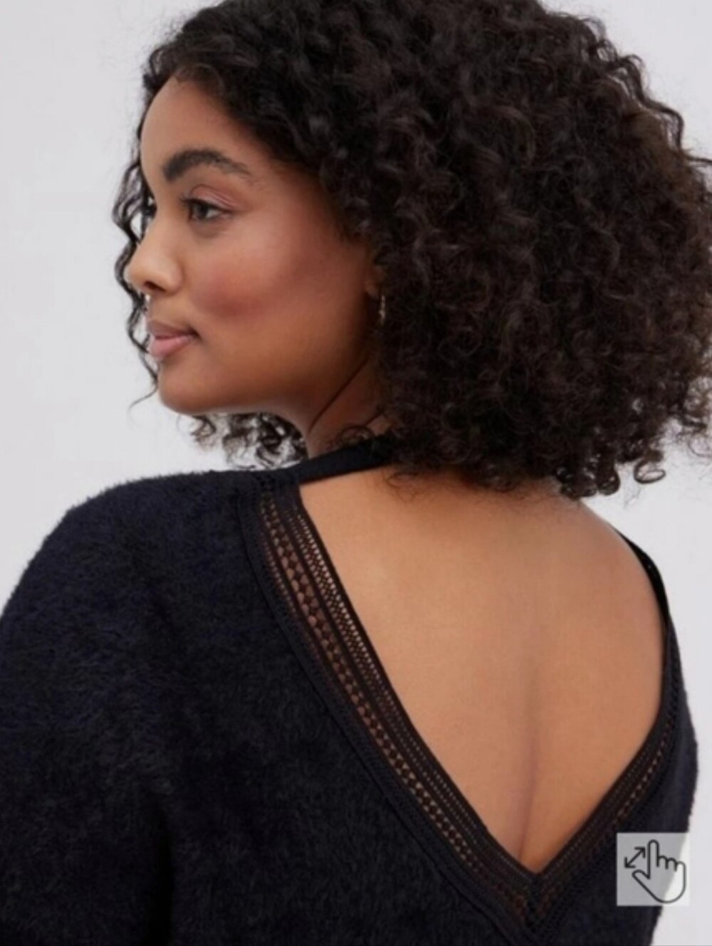 Torrid Black Sweater With Open V Back